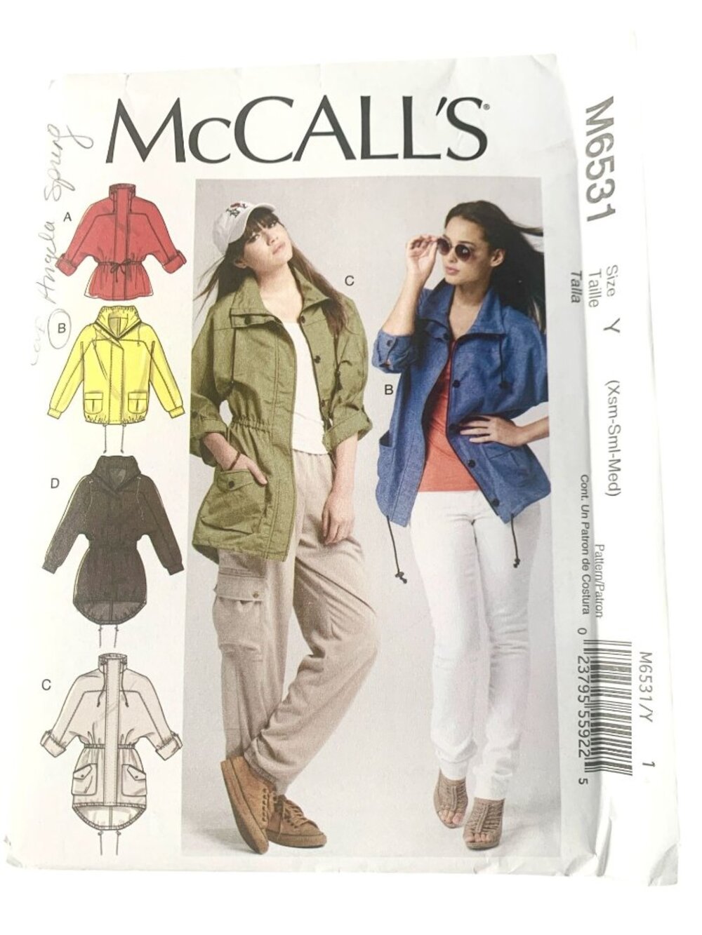 McCalls  6531 Sewing Pattern Misses Anorak Jacket Loose Fitting Uncut Size XSM S